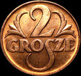 2 grosze 1938 wspaniałe, mennicze, czerwone