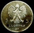 5 złotych 1928 bez znaku mennicy, piękna i rzadka