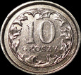 10 groszy 2000, SZEROKA DATA, rzadka odmiana