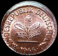 Niemcy, 1 fenig 1966 G, DESTRUKT, piękny