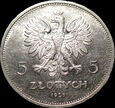 5 złotych 1928 Nike, ze znakiem mennicy, Warszawa, mennicze