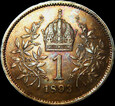Austro-Węgry Franciszek Józef 1 korona 1893, gabinetowa