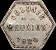 Francja-kolonie, Reunion 10 Centimes 1920, bardzo rzadkie
