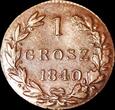 Zabór Rosyjski.1 grosz 1840, duża data, rzadkie, mennicze