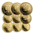 100 LAT ZŁOTEGO 2019 - zestaw 9 monet złotych Au