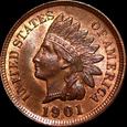 USA, cent 1901, indianin, idealny, menniczy