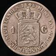 Holandia - 1 Gulden 1845 Willem II, rzadszy rocznik