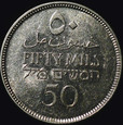 Palestyna, 50 mils 1934, srebro, rzadszy rocznik