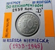 NIEMCY, III RZESZA 50 REICHSPFENNIG 1939 D- MONACHIUM