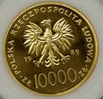 10000 zł 1989 Jan Paweł II- KRATKA 1 uncja złota 0.999, 1 Oz