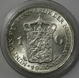 HOLANDIA, 1 GULDEN 1940 WILHELMINA, SREBRO