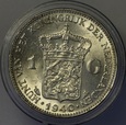 HOLANDIA, 1 GULDEN 1940 WILHELMINA, SREBRO