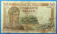 FRANCJA, 50 FRANKÓW 1936 rok, stan 4