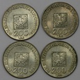 LOT 10 szt. monet 200 zł 1974 XXX LAT PRL, stany 1-/2