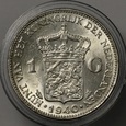 HOLANDIA, 1 GULDEN 1940 WILHELMINA, SREBRO