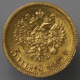 ROSJA, 5 RUBLI 1902 rok, AP, złoto 900
