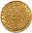 AA.Francja Napoleon III 5 franków 1858 A st. 3-/3