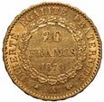 Francja III Republika 20 franków 1878 A st. 2-/3+