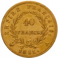 ZP Francja Napoleon 40 franków 1811 A st. 3+/2-