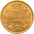 Serbia Milan I 10 Dinarów 1882 Wiedeń st. 3/3+