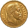 Francja Napoleon III 20 franków 1869 A-Paryż st. 2-
