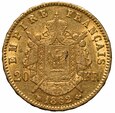 AA. Francja Napoleon III 20 franków 1862 BB st. 2/2+