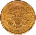 USA 20 Dolarów 1857 San Francisco NGC AU DETAILS