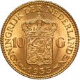 Holandia Wilhelmina 10 Guldenów 1933 Utrecht st. 1-