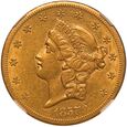 USA 20 Dolarów 1857 San Francisco NGC AU DETAILS