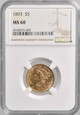 USA 5 dolarów 1893 NGC MS60