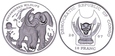 Kongo 10 franków 2007 - słoń