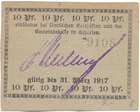 Szarlej 10 fenigów 1917