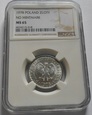 1 zł złoty 1978 bez znaku mennicy NGC MS 65 !