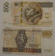 200 zł złotych seria BR - 2015 - UNC