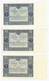 5 zł, 1930, zestaw 3 banknotów Nr 9498
