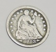 USA half dime 1853 Liberty Seated