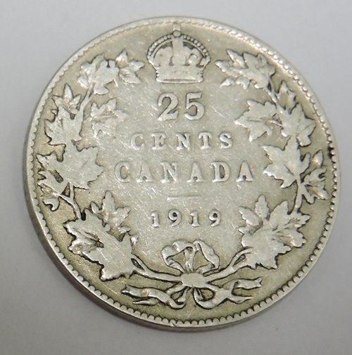 KANADA 25 cents 1919