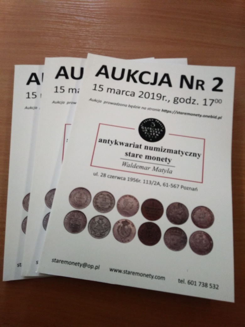 AUKCJA 2 - katalog 15.03.2019 STARE-MONETY - NOWOŚĆ!