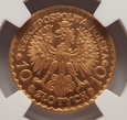 II Rzeczpospolita,10 złotych 1925,Chrobry NGC MS64