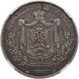 Czarnogóra, Mikołaj I,  5 perpera 1909, NGC XF40