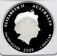 Australia, 1 dolar 2009, Lunar II, Rok Bawołu, NGC PF69