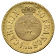 Szwecja, 1 carolin/10 franków 1868, st. 3/2