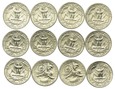 USA, zestaw 25 centów 1965-1977 (12szt.)