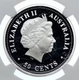 Australia, 50 centów 1999, Lunar I, Rok Królika, NGC PF69