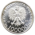 Polska, 100000 złotych 1990 Solidarność, typ A