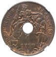Indochiny Francuskie, 1 cent 1899 A, NGC MS64 BN