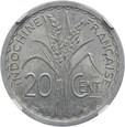 Indochiny Francuskie, 20 centów 1945 PRÓBA - ESSAI, NGC MS63