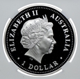 Australia, 1 dolar 2001, Lunar I, Rok Węża, NGC PF69