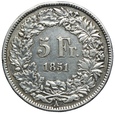 Szwajcaria, 5 franków 1851 A