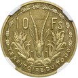 Togo, 10 franków 1956 PRÓBA - ESSAI, NGC MS66